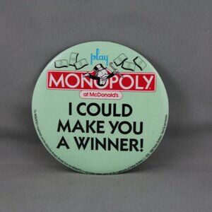 1980s Mc Donald's Staff Pin - Very Early Mc Donald's Monopoly Pin - Year 2 Pin !